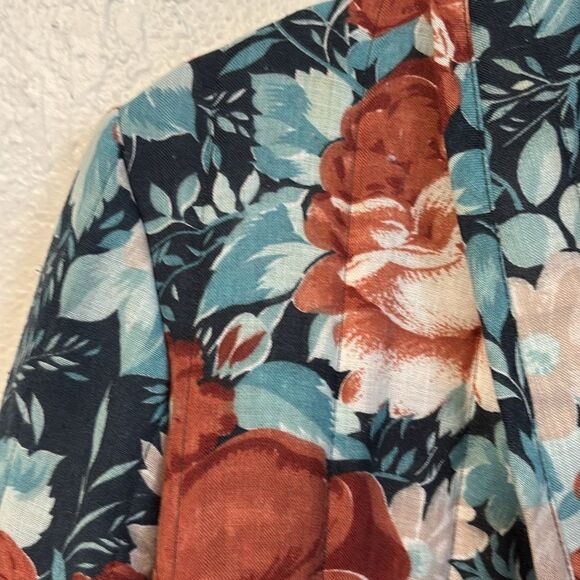 Vintage Fritzi Floral Quilted Open Coat Medium - Picture 3 of 4